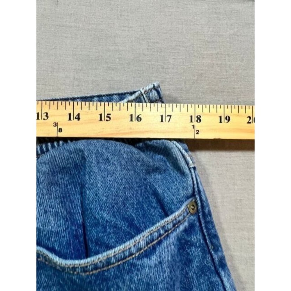 L.L.Bean Insulated Pants Womens 16 Blue Denim Belted Pocketed 34x29 - Picture 6 of 10